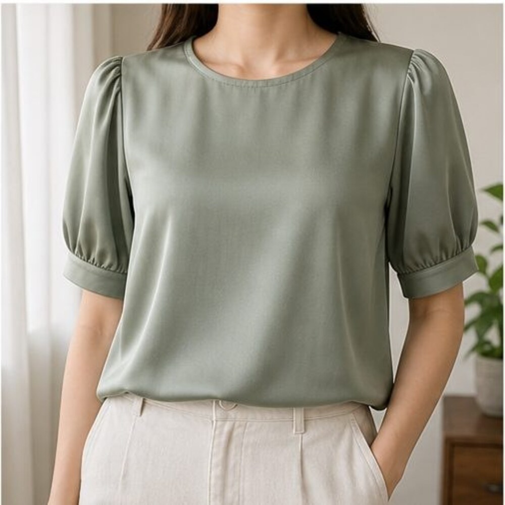 Sage Ruffle Blouse - Picture 2 of 6
